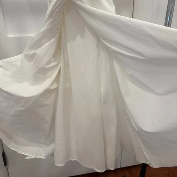 Diane Von Furstenberg White Faux Wrap Dress w/ Tie Waist, Size 6 - Picture 7 of 8